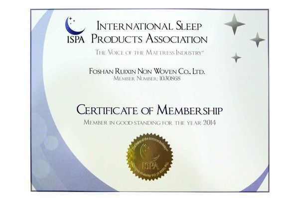 LA CHINE FOSHAN RUIXIN NON WOVEN CO.,LTD certifications